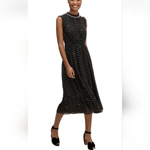Kate Spade New York Wavy Dot Silk Midi Dress, 100% Silk, Sz 6